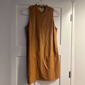 Aqua leather mini dress